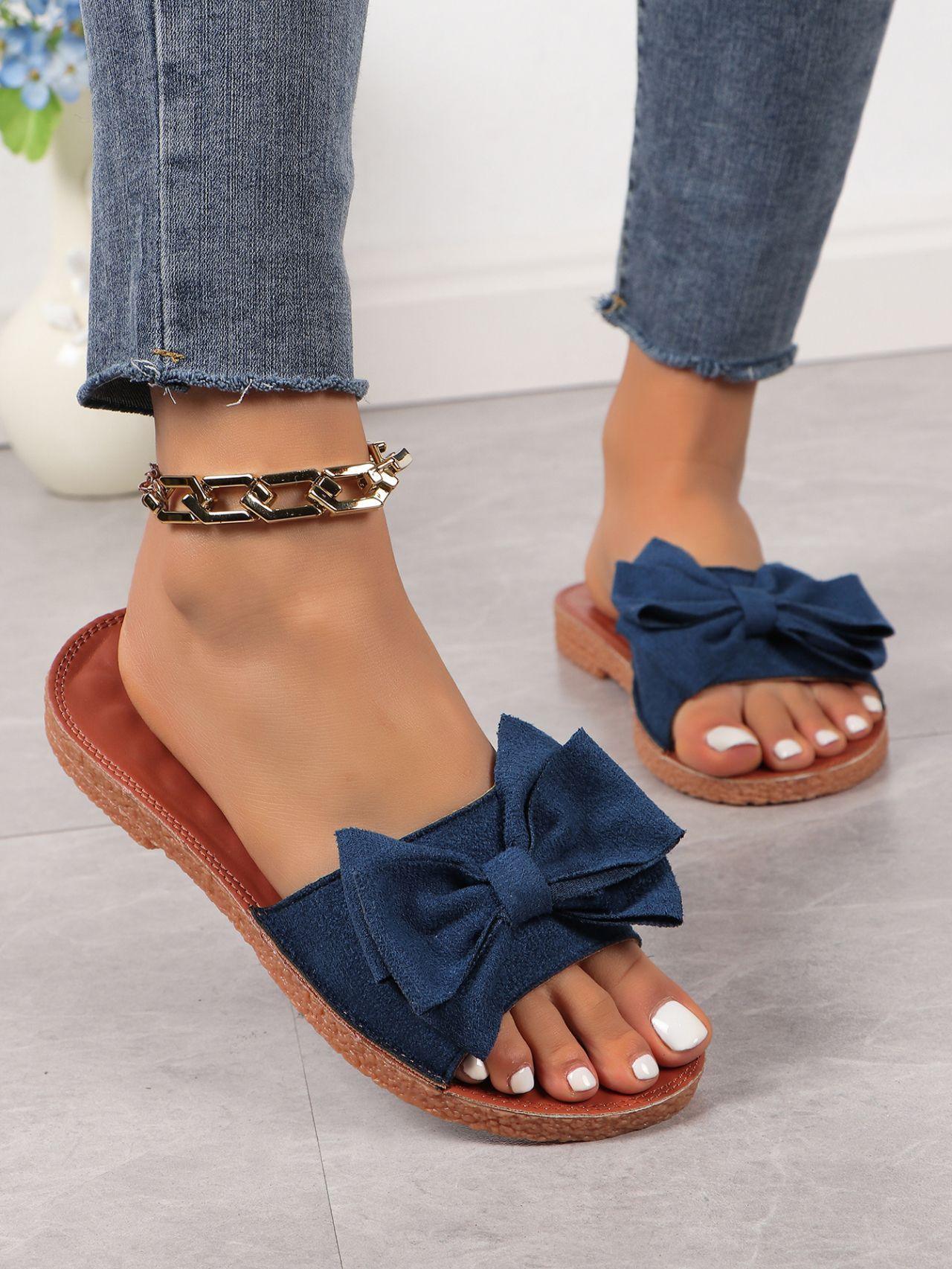 Women's Cute Platform Beach Bow Flat Slippers - Aspire Shop